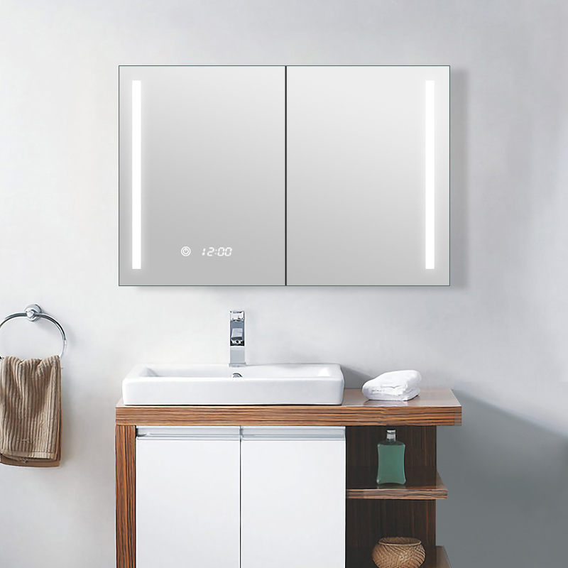 EU and USA Luxury LED Lighted Backlit Bathroom Mirror Medicine Cabinet-ENE-AC-103